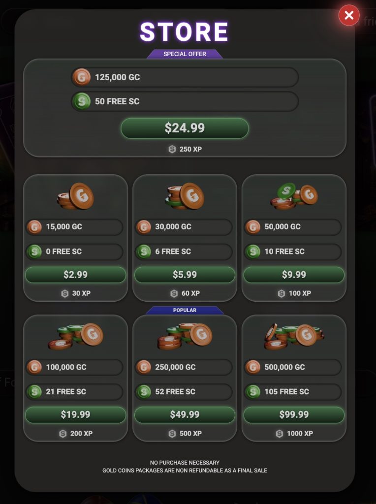 Lonestar Casino Coin Store